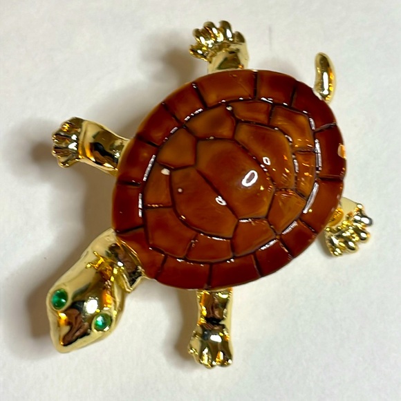 Vintage Early 1960's Turtle Figural Scatter Pins Mommy and Two Babies Unsigned - Picture 2 of 9